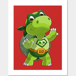 Turtle Superhero Cute Posters and Art